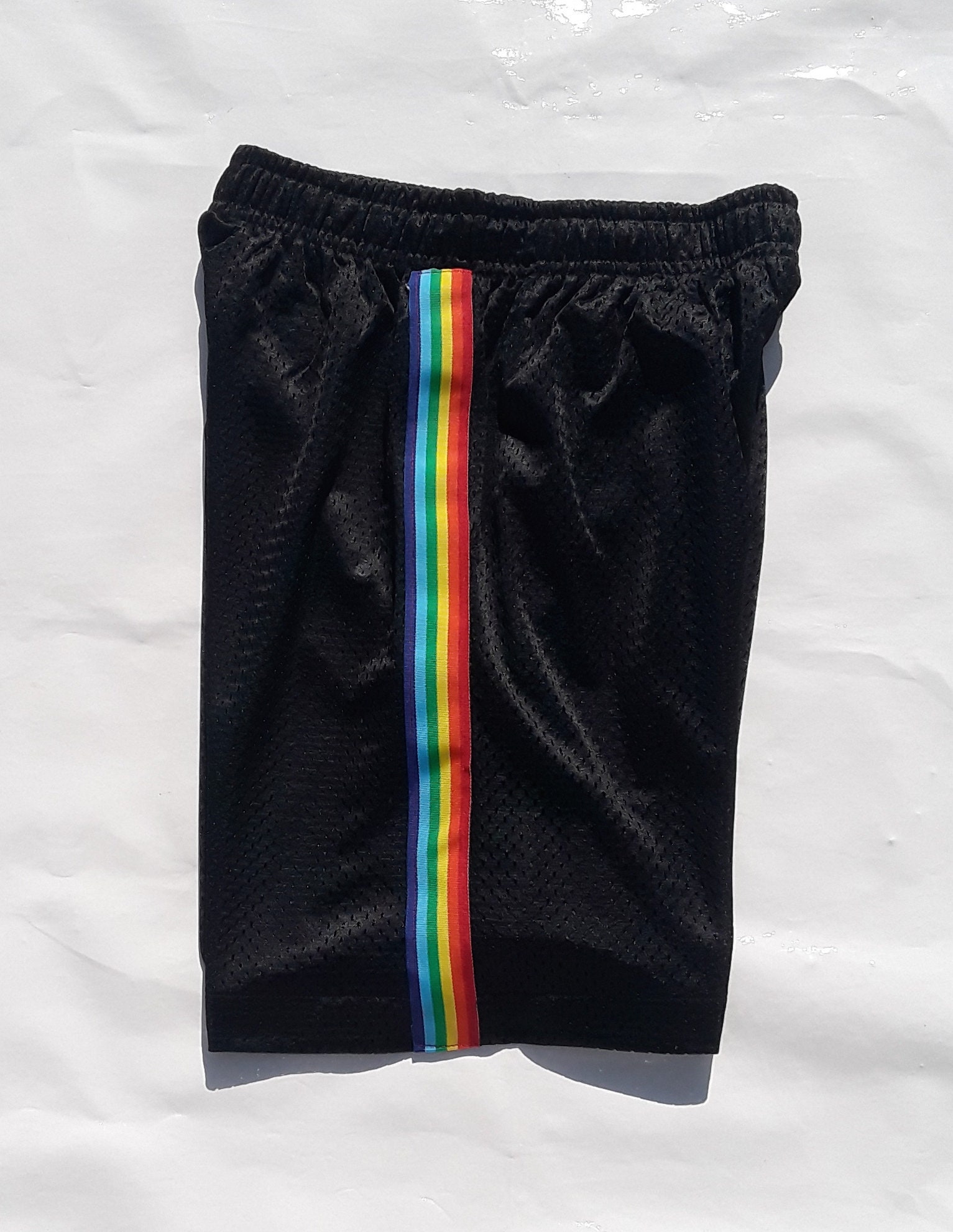 Pride Shorts Rainbow Stripe Shorts Gay Pride Shorts Gay Mesh Etsy