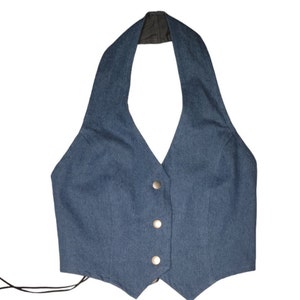 denimvest / jeanvest / denim haltervest / denim jeanvest / jeansvest / denim vest / haltervest / vest / rojas