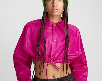 hot pink cropped jacket