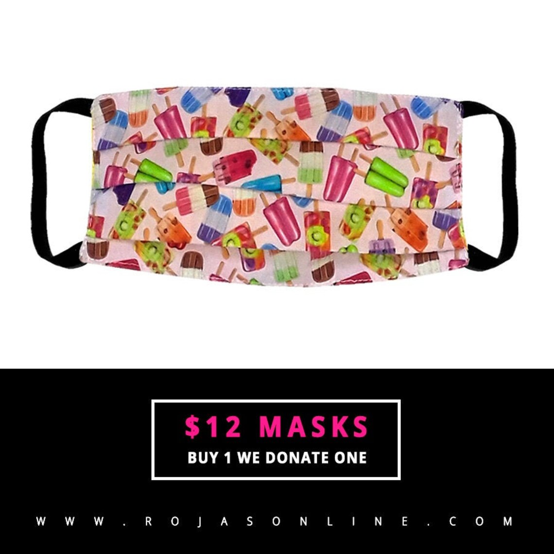 Ice Cream Face Mask Ice Cream Reusable Face Mask Ice Cream Etsy