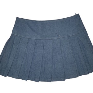 denim pleated skirt / mini pleated skirt / pleated mini skirt / denim skirt / jean skirt / jean pleated skirt
