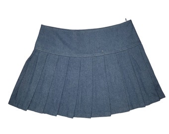 denim pleated skirt / mini pleated skirt / pleated mini skirt / denim skirt / jean skirt / jean pleated skirt