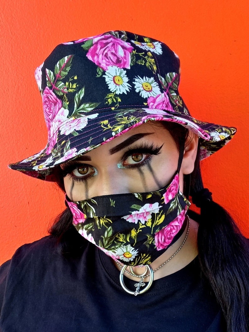 Floral Bucket Hat Flower Bucket Hat Bucket Hat With Flowers Etsy