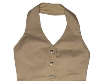 khaki vest / khaki halter vest / vest / rojas