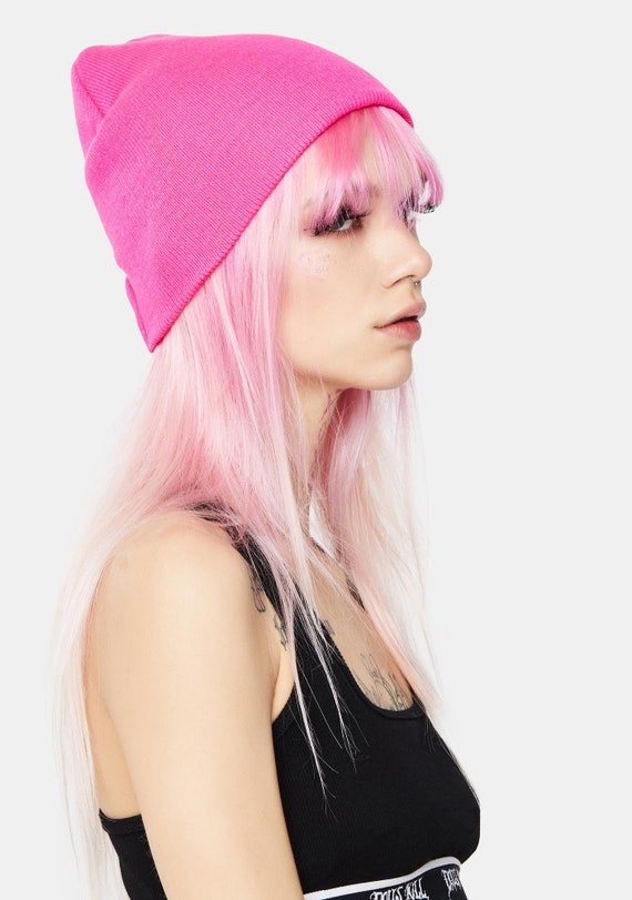 Pink Beanie Light Pink Beanie Hot Pink Beanie Neon Pink Beanie Etsy