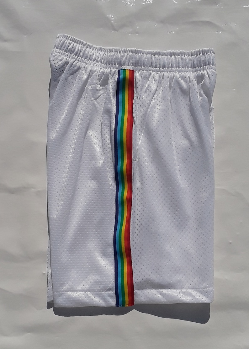 Pride Shorts Rainbow Stripe Shorts Gay Pride Shorts Gay Mesh Etsy