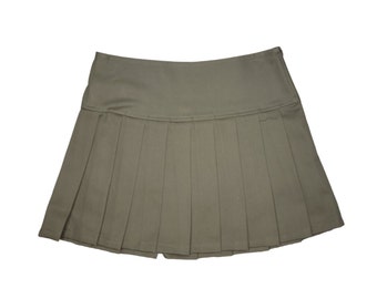 army green pleated skirt / mini pleated skirt / pleated mini skirt / green skirt / army green skirt