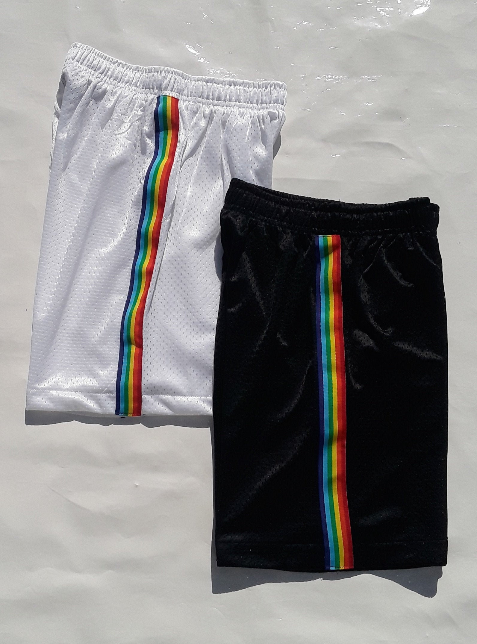 Pride Shorts Rainbow Stripe Shorts Gay Pride Shorts Gay Mesh Etsy