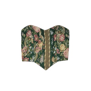 corset / floral corset / tapestry corset / floral top / corset with flowers / corset floral / flower corset / corset tapestry rojas
