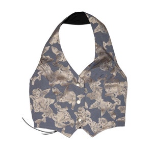 vest with angels / cherub vest / angel halter / angel top / cherub top / cherub halter