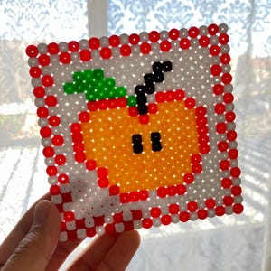 Apple Fuse Beads Coaster Pixel Art Cozy Home Decor