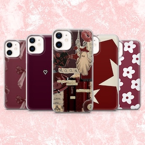 Burgundy Phone Case Dark Red Crimson Cover for iPhone 16, 15, 14, 13, 12, 11 Samsung S25, S24F, S23, A16, A56 Pixel 9A, 9Pro XL, 8A, 8Pro 7A