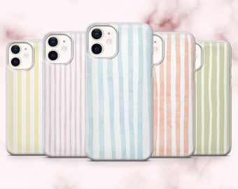 ストライプ柄スマホケース ビーチストライプ柄 サマーカバー iPhone 16、15、14、13、12、11、Samsung S25、S24、A16、A56 Pixel 9A、9Pro XL、8A 8Pro用