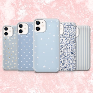 Blue Phone Case Light Blue Pale Blue Cover for iPhone 16, 15, 14, 13, 12, 11 Samsung S25, S24F, S23, A16, A56 Pixel 9A, 9Pro XL, 8A, 8Pro