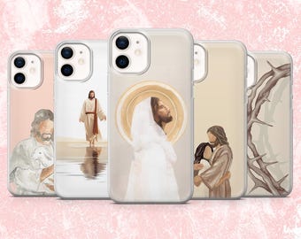 Jesus Phone Case Christ God Christian Cover for iPhone 16, 15, 14, 13, 12, 11 Samsung S25, S24, S23, A16, A56 Pixel 9A, 9Pro XL, 8A, 8Pro