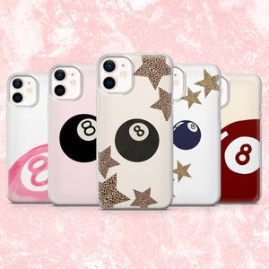 8 Ball Phone Case Eight Ball Billiard Cover for iPhone 16, 15, 14, 13, 12, 11 Samsung S25, S24, S23, A16, A56 Pixel 9A, 9Pro XL, 8A, 8Pro