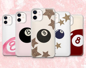 8 Ball Phone Case Eight Ball Billiard Cover for iPhone 16, 15, 14, 13, 12, 11 Samsung S25, S24, S23, A16, A56 Pixel 9A, 9Pro XL, 8A, 8Pro