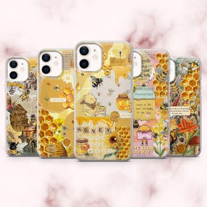 Honey Phone Case Bee Honeycomb Beehive Cover for iPhone 16, 15, 14, 13, 12, 11 Samsung S25, S24, A16, A56 Pixel 9A, 9Pro XL, 8A, 7A