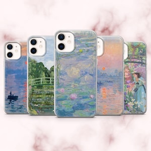 Claude Monet Phone Case Monet Famous Art Painting Cover for iPhone 16, 15, 14, 13, 12, 11 Samsung S25, S24, A16, A56 Pixel 9A, 9Pro XL, 8A