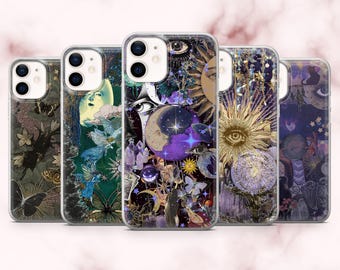 Skurrile Handyhülle Gothic Whimsigoth Dark Cover für iPhone 16, 15, 14, 13, 12, 11 Samsung S25, S24, A16, A56 Pixel 9A, 9Pro XL, 8A 8Pro