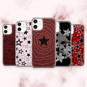 Grunge Star Phone Case Emo Stars Gothic Cover for iPhone 16, 15, 14, 13, 12, 11 Samsung S25, S24, A16, A56 Pixel 9A, 9Pro XL, 8A, 7A