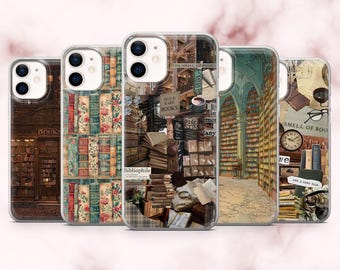 Librarian Phone Case Bookish Vintage Book Cover for iPhone 16, 15, 14, 13, 12, 11 Samsung S25, S24, A16, A56 Pixel 9A, 9Pro XL, 8A 8Pro
