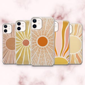 Boho Sun Phone Case Retro Sunshine Cover for iPhone 16, 15, 14, 13, 12, 11 Samsung S25, S24, A16, A56 Pixel 9A, 9Pro XL, 8A 8Pro