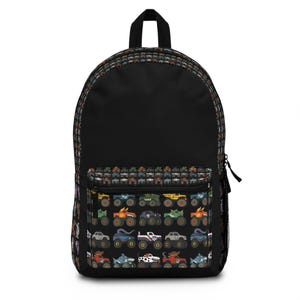 Monster Truck Backpack for Kids - Boys School Bag for Preschool or Kindergarten - Lightweight Bookbag with Trucks for Ages 3 to 7