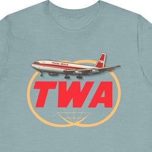 Retro TWA 707 Shirt Tee For Pilot Gift for Airplane Enthusiast Gift For Dad Retro Airplane Tee Airline Shirt B707 Shirt ATC Throwback