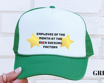 Employee of the Month Funny Trucker Hat, Raunchy Gag Gift