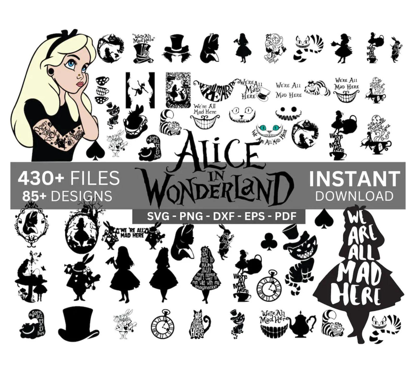 Imágenes prediseñadas de alicia en el país de - Etsy México, image size:1600x1432