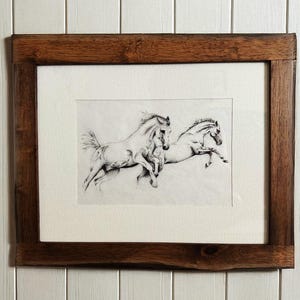 DRUCKBAR Realistische Wilde Pferde Zeichnung, Wand Kunst, Tier Kunst, Stippling