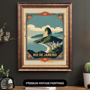 Rio de Janeiro Retro Travel Poster | Digital Download Wall Art | Vintage City Print | Printable Poster for Home Decor