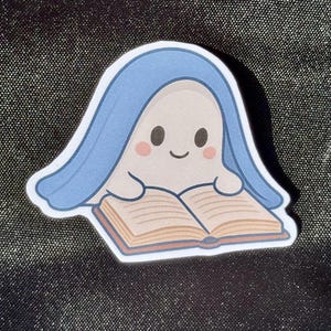 Bookworm Ghost Sticker