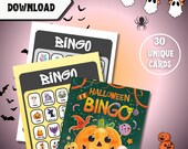 Halloween Bingo Printable | 24 Unique Bingo Cards | Kids Classroom Party Activity | Family Game