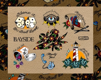 Traditional Tattoo Flash Print - Bayside