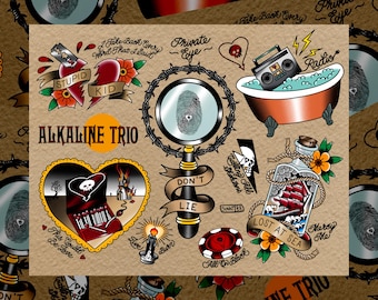 Traditional Tattoo Flash Print - Alkaline Trio