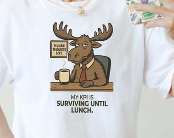 Funny Work T-Shirt: My KPI Is Surviving Until Lunch - Office Humor