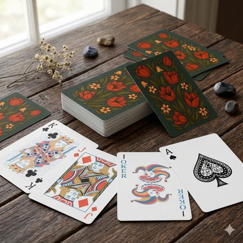 Maine Wildflower Playing Cards, Botanical Card Deck, Dark Cottagecore ...