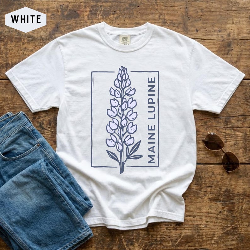 Maine Lupine Floral Tee | Lupine Flower T-Shirt image 8