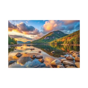 Acadia National Park Sunrise Print: Jordan Pond Maine Landscape Wall Art