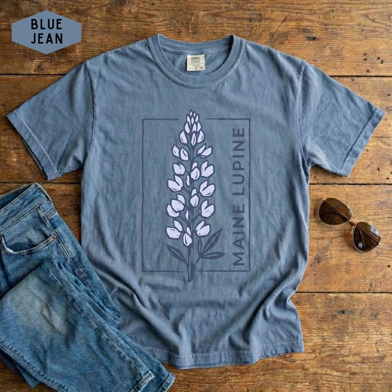 Maine Lupine Floral Tee | Lupine Flower T-Shirt image 4