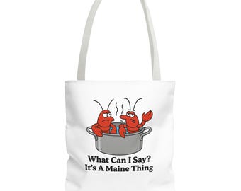 Maine Lobster Tote Bag: Durable Polyester Beach Bag, Nautical Summer Accessory