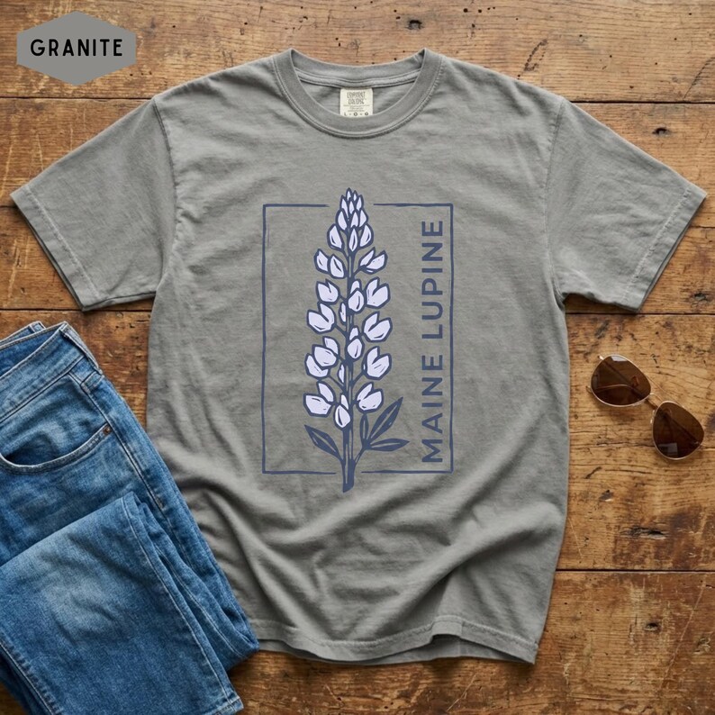 Maine Lupine Floral Tee | Lupine Flower T-Shirt image 5