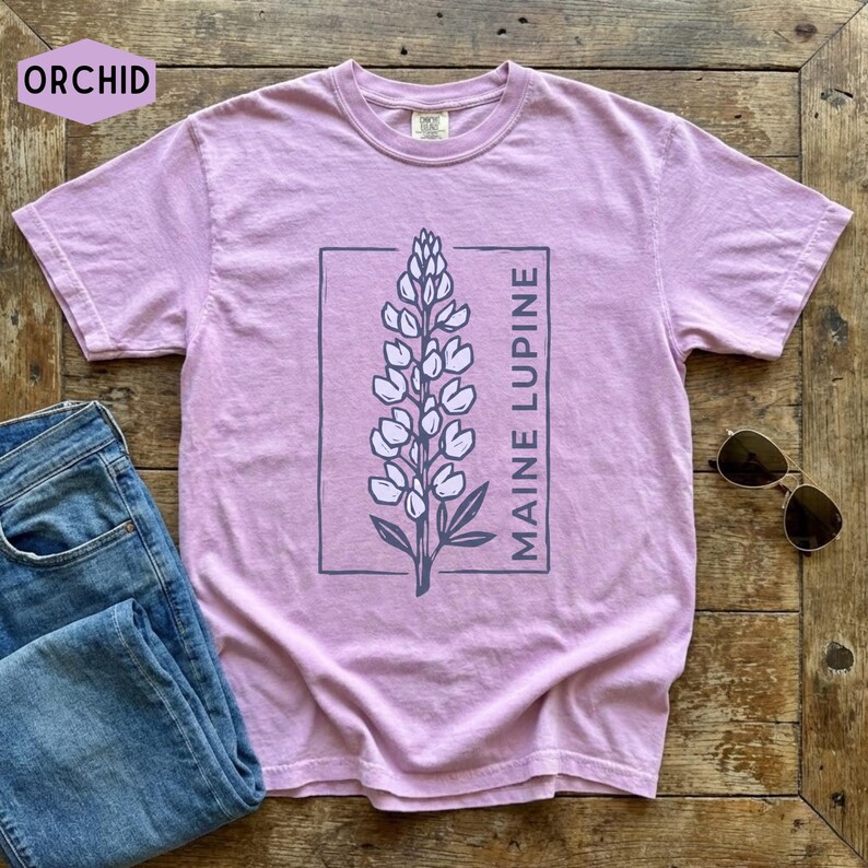 Maine Lupine Floral Tee | Lupine Flower T-Shirt image 7