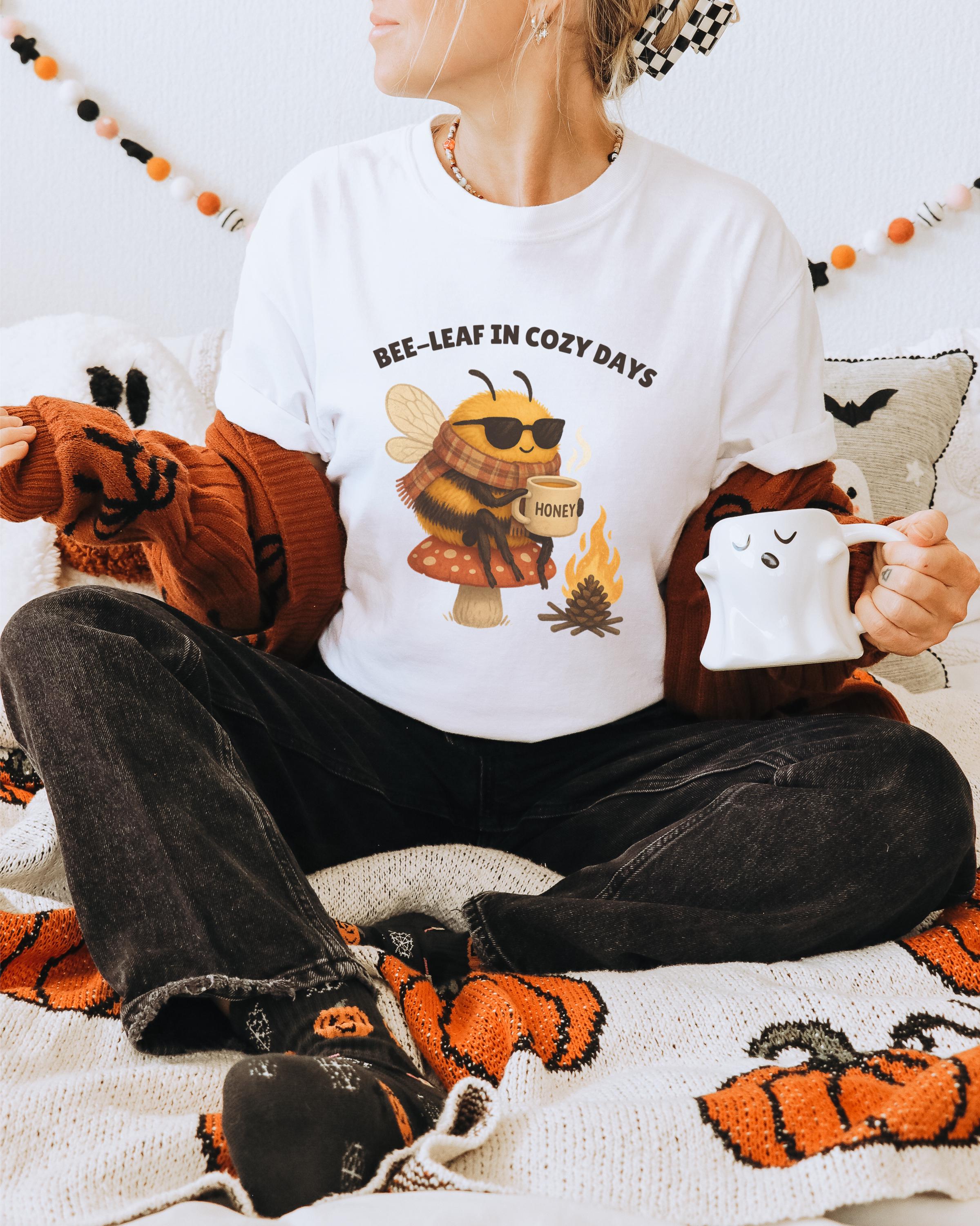 Cozy Fall Bee T-shirt: Maine Autumn Graphic Tee - Etsy