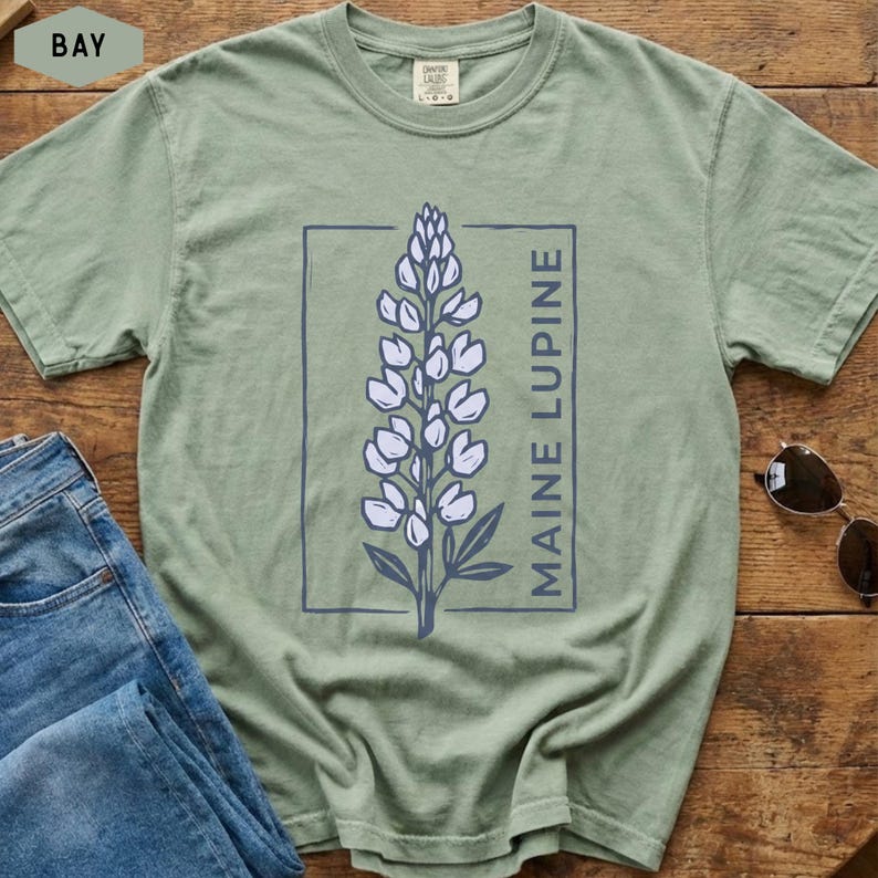 Maine Lupine Floral Tee | Lupine Flower T-Shirt image 3