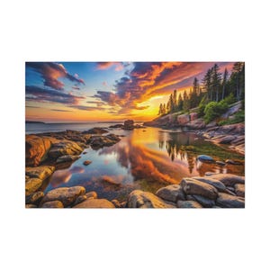 Acadia National Park Print: Maine Coastline Sunrise - Mt Desert Island Wall Art