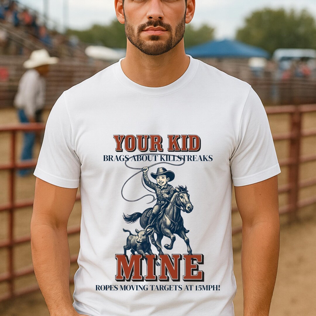 Funny Team Roping Kid Shirt Youth Rodeo Calf Roping T-shirt Cowboy ...