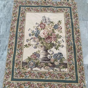 3x4 French Tapestry Vintage Wall Hanging Tapestry  Home Decor Tapestry Stunning Flowers Tapestry 120x94 cm Free shipping